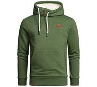 Amaci&Sons Herren Basic Kapuzenpullover Sweatjacke Pullover Plüsch Hoodie Sweatshirt 4054 Grün Melange XL