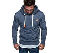 Amaci&Sons Herren Basic Logo Kapuzenpullover Sweatjacke Pullover Hoodie Sweatshirt 1-04028 Blau XXL