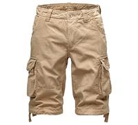 Amaci&Sons Herren Cargoshorts Männer Kurze Bermuda Hose Regular Fit 7034 Beige W34