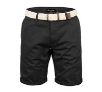 Amaci&Sons Herren Chinoshorts inkl. Gürtel Männer Kurze Bermuda Hose Regular Fit Gurt7030 Schwarz W31
