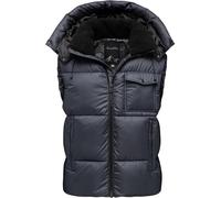 Amaci&Sons Herren Dicke Outdoor Winter Weste Jacke mit Kapuze Steppweste 9131 Navyblau XXL