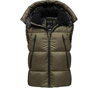 Amaci&Sons Herren Dicke Outdoor Winter Weste Jacke mit Kapuze Steppweste 9132 Olive L