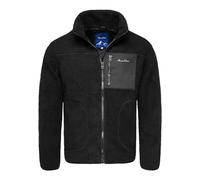 Amaci&Sons Herren Fleecejacke Teddyfleece Sweatjacke Plüsch Männer Pullover Hoodie 1-04033 Schwarz L