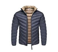 Amaci&Sons Herren gefütterte Steppjacke Outdoor Basic Übergangsjacke 9117 Navyblau L