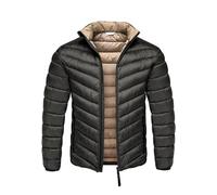 Amaci&Sons Herren gefütterte Steppjacke Outdoor Basic Übergangsjacke 9117 Schwarz XL