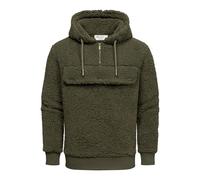 Amaci&Sons Herren Kapuzenpullover Teddy Sweatjacke Plüsch Hoodie Pullover Windbreaker 4066 Khaki 3XL