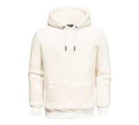 Amaci&Sons Herren Kapuzenpullover Teddyfell Teddy Sweatjacke Plüsch Hoodie Pullover Sweatshirt 4067 Weiß 3XL