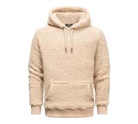 Amaci&Sons Herren Kapuzenpullover Teddyfell Teddy Sweatjacke Plüsch Hoodie Pullover Sweatshirt 4067 Beige 3XL