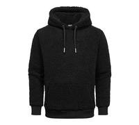 Amaci&Sons Herren Kapuzenpullover Teddyfell Teddy Sweatjacke Plüsch Hoodie Pullover Sweatshirt 4067 Schwarz 3XL