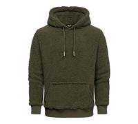 Amaci&Sons Herren Kapuzenpullover Teddyfell Teddy Sweatjacke Plüsch Hoodie Pullover Sweatshirt 4067 Khaki 3XL