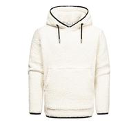 Amaci&Sons Herren Kapuzenpullover Teddyfell Teddy Sweatjacke Plüsch Hoodie Pullover Sweatshirt 4068 Weiß 3XL