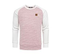 Amaci&Sons Herren Sweatshirt Basic College Sweatjacke Pullover Hoodie 4071 Bordeaux/Weiß XXL