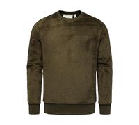 Amaci&Sons Herren Sweatshirt Pullover Teddy Plüsch Pulli Sweatjacke Hoodie Rundhalsausschnitt 4077 Khaki 3XL