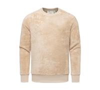 Amaci&Sons Herren Sweatshirt Pullover Teddy Plüsch Pulli Sweatjacke Hoodie Rundhalsausschnitt 4077 Beige 3XL
