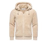 Amaci&Sons Herren Teddy Sweatjacke Plüsch Hoodie Pullover Zipper Jacke 4076 Beige 3XL