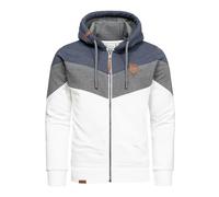 Amaci&Sons Sweatjacke Kapuzenpullover Herren Pullover Hoodie Zipper Jacke 4069 Blau/Anthrazit/Weiß XXL