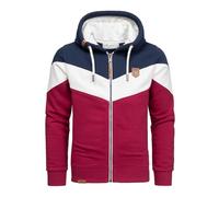 Amaci&Sons Sweatjacke Kapuzenpullover Herren Pullover Hoodie Zipper Jacke 4069 Navyblau/Weiß/Bordeaux XXL