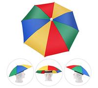 Amacoam Kopfschirm Regenschirmhut Bunt Kopfregenschirm Faltbarer Sonnenschirm Hut Regenschirm Hut Schirmhut Mini Regenschirm für Karneval Festival Strand Angeln Outdooraktivitäten Einheitsgröße