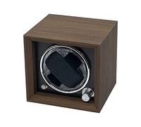 Amagogo Elektrischer automatischer Uhrenbeweger Einzelner Uhrenbeweger mit Umgebungslichtanzeige Schmuckorganisator Uhrenbox für mechanische Uhren, Schwarz