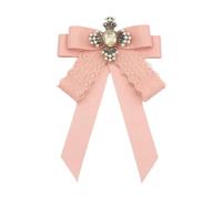 Amagogo Fliege, Bandbrosche, Krawattenbrosche, vorgebundene Schleifendekoration, stilvolle Krawattennadel für Damen, für Uniform, Anzug, Bluse, Geschenk, Rosa