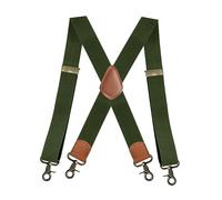 Amagogo Hosenträger für Herren, X-Typ-Hosenträger mit 4 Karabinerhaken, 120 x 3,5 cm, Vintage-Stil, Hosenträger für Kostümpartys, formelle Veranstaltungen, GRÜN