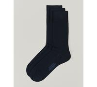Amanda Christensen 3-Pack Icon Wool/Cotton Socks Dark Navy Blau 45-46