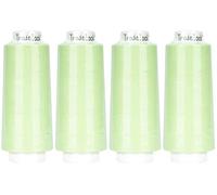 Amann Mettler Trojalock No.120 Overlockgarn 2500 m (4er Pack gleiche Farbe) - stark, elastisch, schrumpffrei, 100% Polyester (Limegrün)