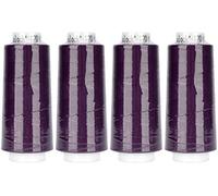 Amann Mettler Trojalock No.120 Overlockgarn 2500 m (4er Pack gleiche Farbe) - stark, elastisch, schrumpffrei, 100% Polyester (Dunkellila)