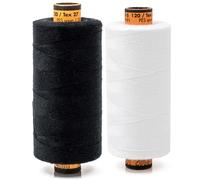 Amann Nähgarn Nm 120-2x1000m Duo Pack - Reißfestes Universal- & Overlockgarn aus Polyester - Nähmaschinengarn in Schwarz & Weiß