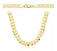 Amar Luxury Ketten für herren Gold 925/585 14k, Panzerkette 925 Silber mit Gold 14k, Königskette - Italienische Qualität (60 cm, 6,5 mm)