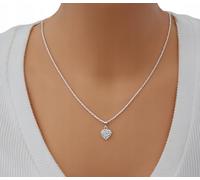 AMAR OPRAVA Herzkette Silber 925 Kristall Ketten Anhänger mit Zirkonia, Geschenke für Frauen Freundin Sie zum Geburtstag Hochzeitstag - Jahrestag, Liebesgeschenk - Weihnachten (50 cm)