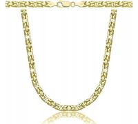 AMAR OPRAVA Königskette für Herren Gold 925/585 14k - Halskette, Panzerkette 925 Silber Mit Gold 14k 70 cm - Schmuck, Italienische Qualität, Breite 4,5 mm