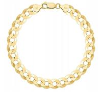 AMAR PRAGNA Goldarmband Herren Vergoldet 585, Silber 925, Mens Bracelet, Schmuck Massive Panzerkette 8,5 mm - 22 cm