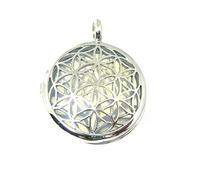 Amaryllis Anhänger Medaillon Blume des Lebens 2,5 cm mit Opalglas (Kunstglas)