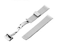 AMAUPCKCA 20 22 mm Mesh-Milanese-Armband for Omega Seamaster 007 Hochwertiges Edelstahl-Armband for IWC Pilot Quick Fit Faltschließe(20mm)