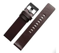 AMAUPCKCA 22mm 24mm 26mm 28mm 30mm 32mm Lederband Armband Uhr Armband for DZ4346 DZ4357 Rindsleder Herren Uhr Zubehör Schwarz(Dark Brown BK,24mm)