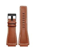 AMAUPCKCA 34 * 24mm Konvexen Ende Italienisches Kalbsleder Rindsleder Uhrenarmband for Bell Serie BR01 BR03 Armband Armband Armband Gürtel Ross Gummi männer(Brown BK)