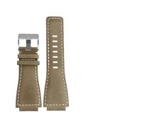 AMAUPCKCA 34 * 24mm Konvexen Ende Italienisches Kalbsleder Rindsleder Uhrenarmband for Bell Serie BR01 BR03 Armband Armband Armband Gürtel Ross Gummi männer(Olive Green SK)