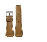 AMAUPCKCA 34 * 24mm Konvexen Ende Italienisches Kalbsleder Rindsleder Uhrenarmband for Bell Serie BR01 BR03 Armband Armband Armband Gürtel Ross Gummi männer(Khaki SK)