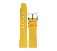 AMAUPCKCA FKM FluoroRubber Strap for IWC Big Pilot Mark Portugieser TOP Gun Männer Quick Release wasserdichte Sport Uhr Band 20mm 21mm 22mm(Yellow,22MM_Silver Buckle)