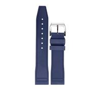 AMAUPCKCA FKM FluoroRubber Strap for IWC Big Pilot Mark Portugieser TOP Gun Männer Quick Release wasserdichte Sport Uhr Band 20mm 21mm 22mm(Blue,21MM_Silver Buckle)