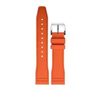 AMAUPCKCA FKM FluoroRubber Strap for IWC Big Pilot Mark Portugieser TOP Gun Männer Quick Release wasserdichte Sport Uhr Band 20mm 21mm 22mm(Orange,20MM_Silver Buckle)