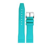 AMAUPCKCA FKM FluoroRubber Strap for IWC Big Pilot Mark Portugieser TOP Gun Männer Quick Release wasserdichte Sport Uhr Band 20mm 21mm 22mm(Petronas Green,22MM_Silver Buckle)
