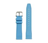 AMAUPCKCA FKM FluoroRubber Strap for IWC Big Pilot Mark Portugieser TOP Gun Männer Quick Release wasserdichte Sport Uhr Band 20mm 21mm 22mm(Sky Blue,21MM_Silver Buckle)