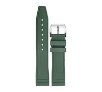AMAUPCKCA FKM FluoroRubber Strap for IWC Big Pilot Mark Portugieser TOP Gun Männer Quick Release wasserdichte Sport Uhr Band 20mm 21mm 22mm(Green-Silver Buckle,21MM_Silver Buckle)
