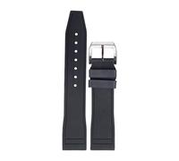 AMAUPCKCA FKM FluoroRubber Strap for IWC Big Pilot Mark Portugieser TOP Gun Männer Quick Release wasserdichte Sport Uhr Band 20mm 21mm 22mm(Black,20MM_Silver Buckle)