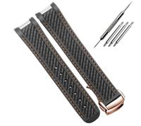 AMAUPCKCA Kautschuk-Uhrenarmband for Omega AT150, Seamaster 300 und Aqua Terra Taucheruhren, schwarz-blaues Silikonarmband, 20 mm(Black orange RG)