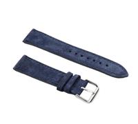 AMAUPCKCA Lederarmband Wildleder Vintage Uhrenarmband 18mm 19mm 20mm Tan Braun Grau Blau Weiches Armband Gürtel Zubehör #BF(Blue,18mm)