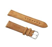 AMAUPCKCA Lederarmband Wildleder Vintage Uhrenarmband 18mm 19mm 20mm Tan Braun Grau Blau Weiches Armband Gürtel Zubehör #BF(Tan,19mm)