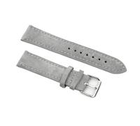 AMAUPCKCA Lederarmband Wildleder Vintage Uhrenarmband 18mm 19mm 20mm Tan Braun Grau Blau Weiches Armband Gürtel Zubehör #BF(Gray,19mm)